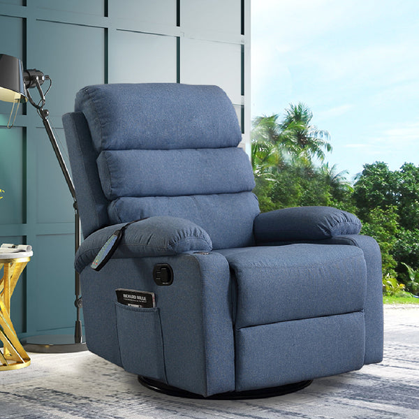 Levede Massage Recliner Chair Blue Comfortable Relaxation For Living Room Or Office Space Electric Massage Chairs