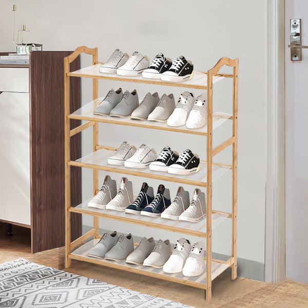 Levede Bamboo Shoe Rack Storage Wooden Shoe Racks