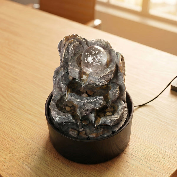 Spector Tabletop Water Fountain 3 Flow Levels Resin Indoor Fountains