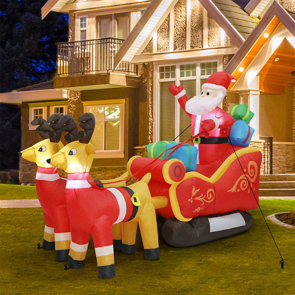 Santaco Led Inflatable Sleigh Reindeer 2.2M Seasonal Decorations