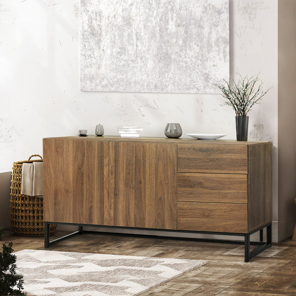 Levede Buffet Sideboard Storage Cabinet Walnut Sideboards & Buffets