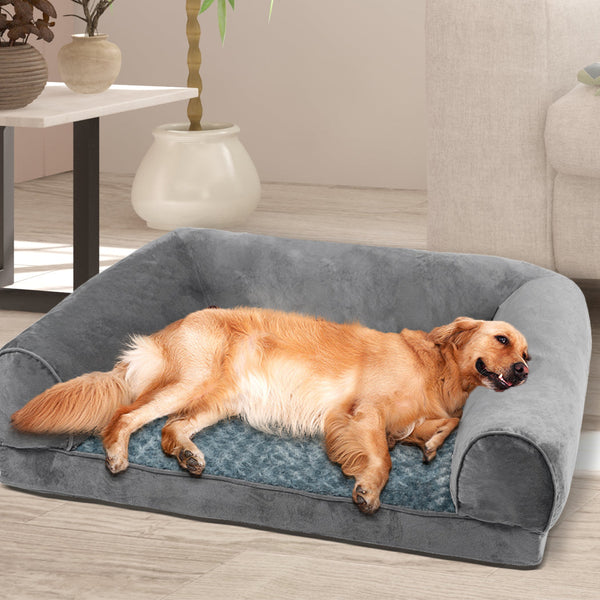Pawz Pet Bed Sofa Dog Bedding Soft Warm Xl Grey Large Pet Beds