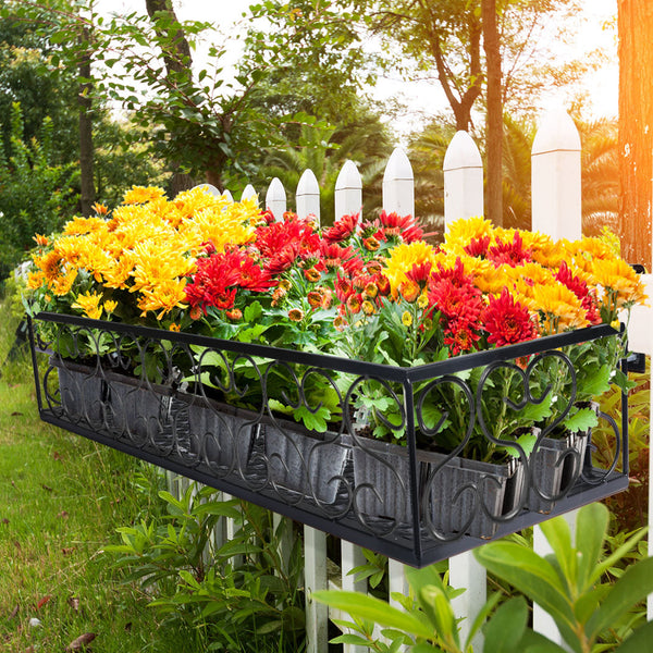 Levede Plant Stand Outdoor Indoor Home Black Rectangle Plant Stands