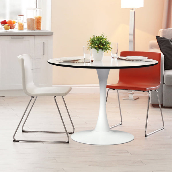 Levede Modern Dining Table For 4 With White Finish Ideal Kitchen Or Room Space Dining Tables