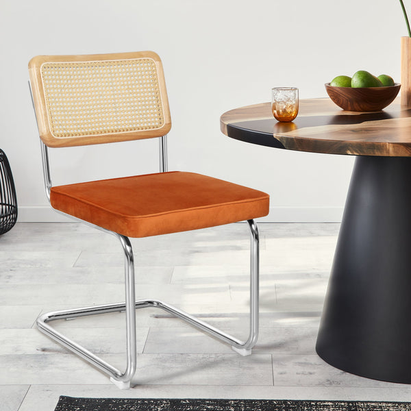 Levede 2Xrattan Chair Orange Dining Chairs