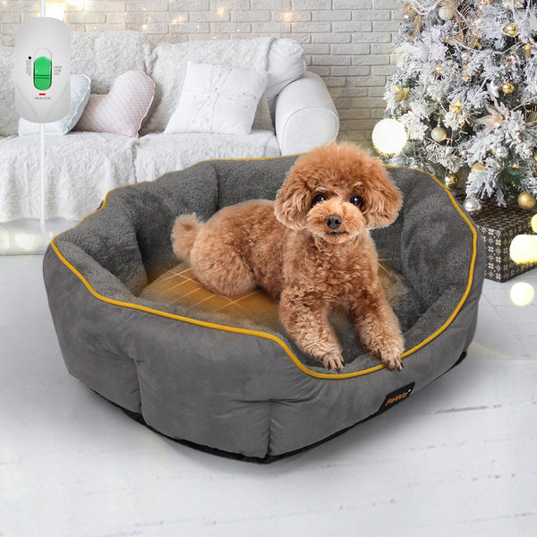 Pawz Electric Pet Bed Heated Grey Medium Pet Beds