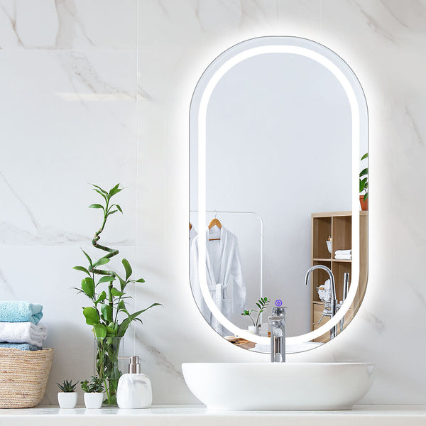 Emitto Led Wall Mirror Oval Anti Fog 50X90cm Mirrors