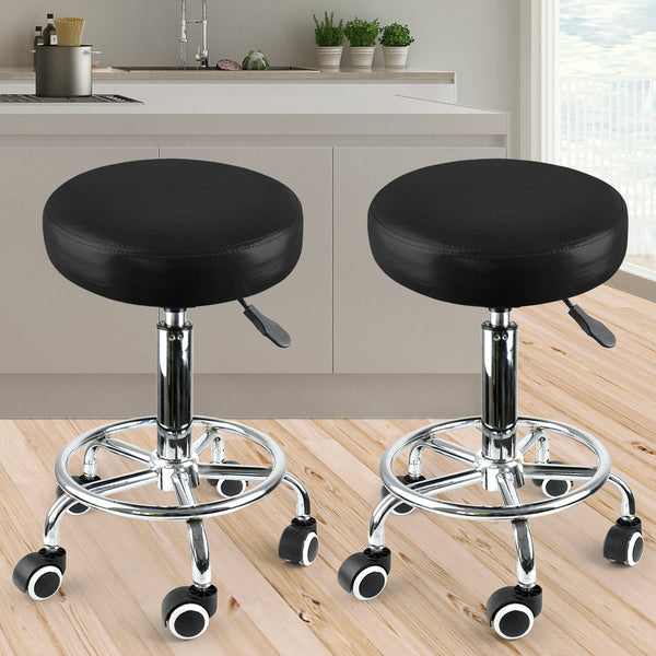 2X Swivel Salon Barstool Hairdressing Black Salon Stools