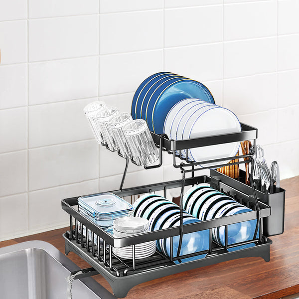 Toque Detachable Dish Drying Rack Cutlery Black Racks & Hooks