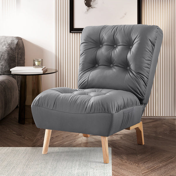 Levede Accent Chair Sofa Recliner Adjustable Grey Accent Chairs