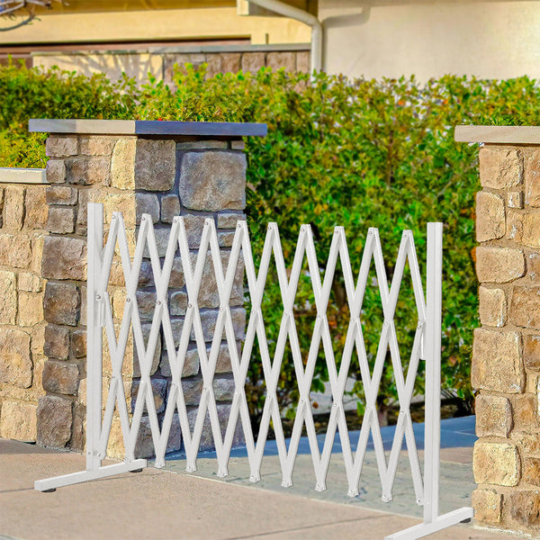 Garden Security Fence Gate Expandable White Gates
