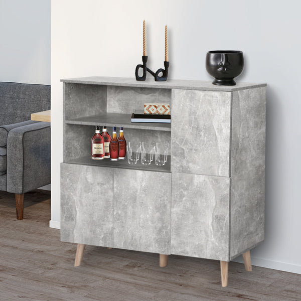 Levede Buffet Sideboard Storage Cabinet Grey Sideboards & Buffets