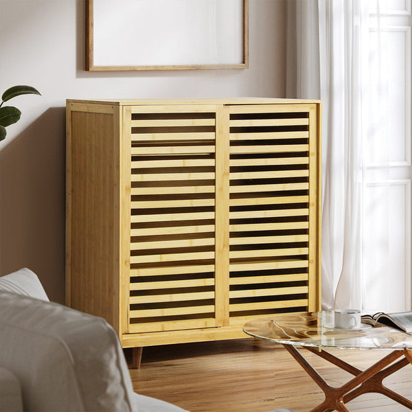 Levede Bamboo Storage Cabinet Freestanding Natural Cabinets & Cupboards