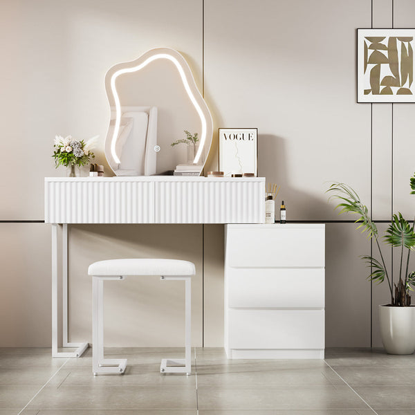 Levede Dressing Table Stool Set With Mirror Led Dressing Tables