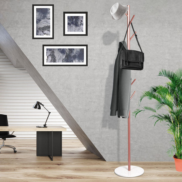 Levede Coat Rack Hat Clothes Stand Hanger Rose Gold Elegant Storage Solution Coat & Hat Racks