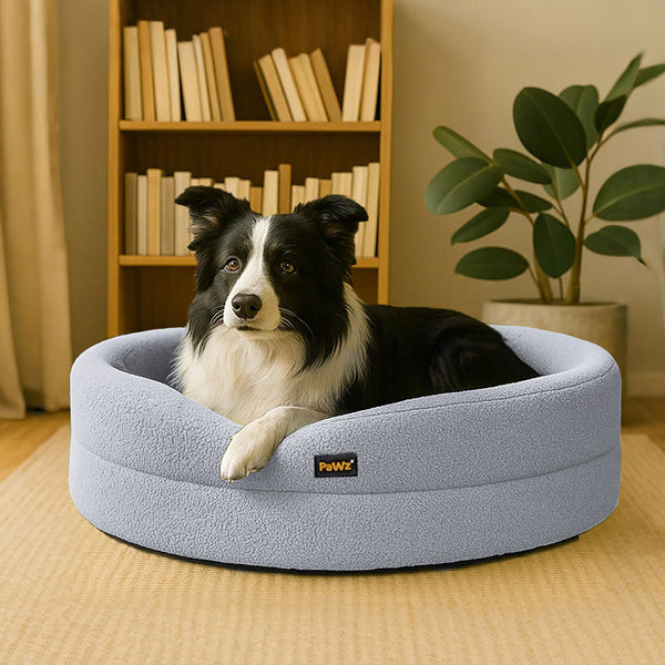 Pawz Pet Orthopedic Calming Bed Memory Foam Dog Sofa Light Grey Pet Beds
