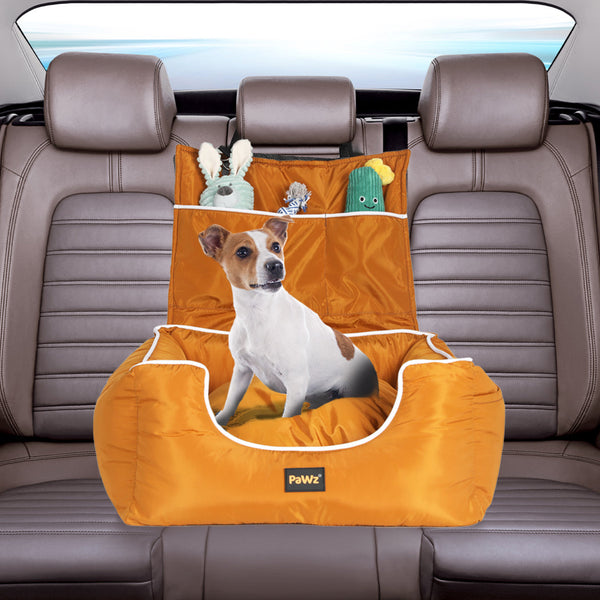 Pawz Pet Car Seat Travel Safety Carrier Orange Pet Transport