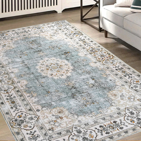Marlow Floor Rug Short Pile Washable Vintage Carpet Soft Plush Non Slip 160X120 Rugs