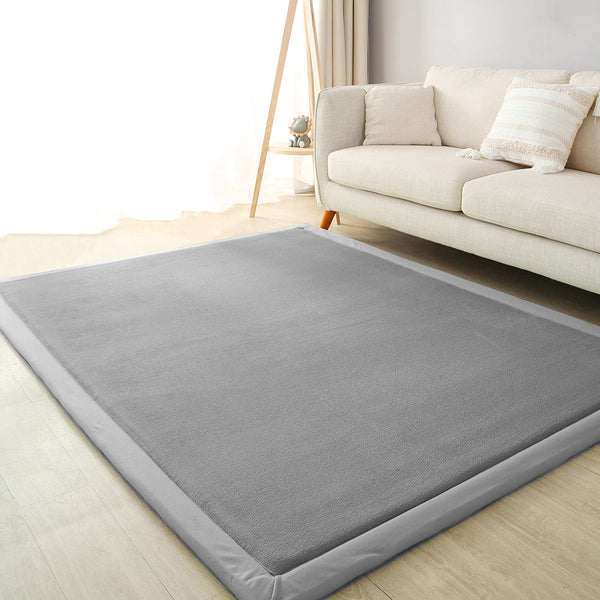Marlow Coral Velvet Area Large Mat 150X200cm Grey Rugs