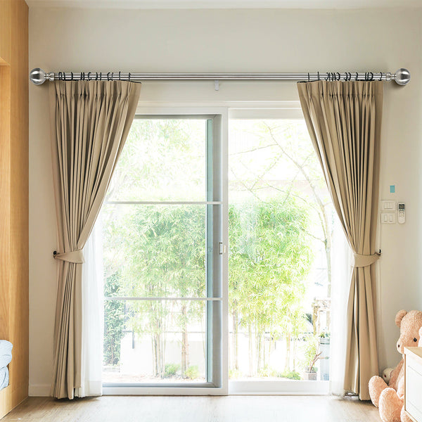 Marlow Steel Curtain Rod Satin Nickel Quiet Rail For Smooth And Stylish Window Treatments Curtain Poles & Accessories