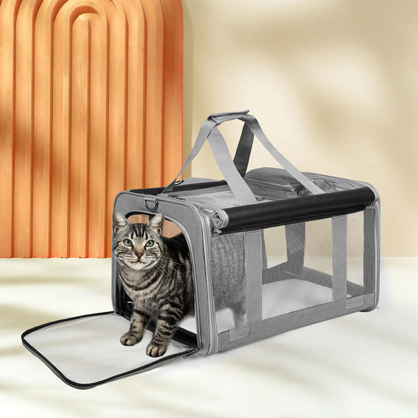 Pawz 3 In 1 Pet Soft Crate Dog Cat Carrier M Size Grey Versatile And Comfortable For Travel Pet Transport