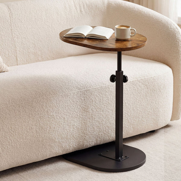 Levede C Shaped Side Table With Adjustable Height And 360 Rotating Top Side Tables