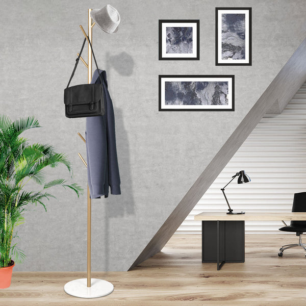 Levede Coat Rack Hat Clothes Stand Hanger Gold Stylish Home Storage Solution Coat & Hat Racks