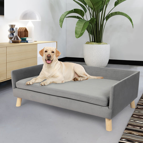 Pawz Pet Sofa Bed Dog Warm Soft Lounge Grey Pet Beds