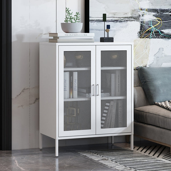 Levede Storage Cabinet Steel Kitchen White Cabinets & Cupboards