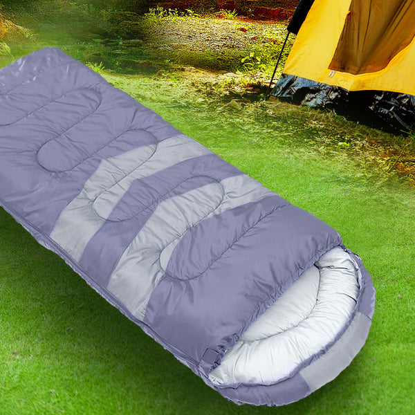 Mountview Single Sleeping Bag Bags Outdoor Grey Sleeping Bags