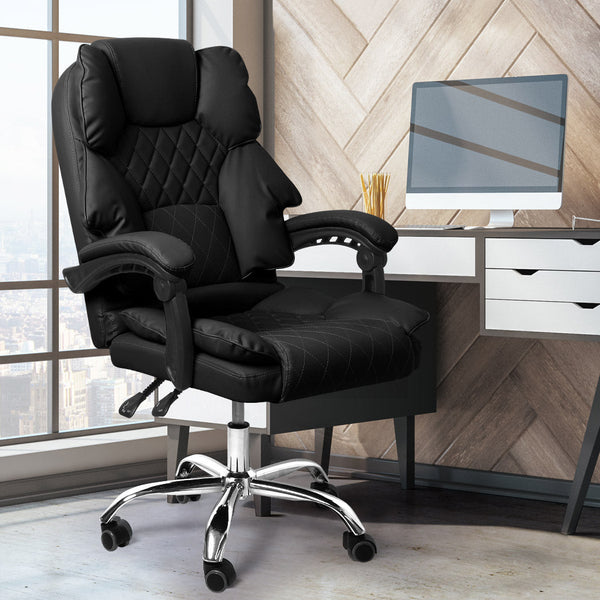 Levede Gaming Chair Office Computer Black No Footrest Office Chairs