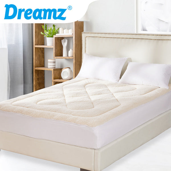 Dreamz Mattress Topper 100% Wool Underlay Double Mattress Toppers & Protectors