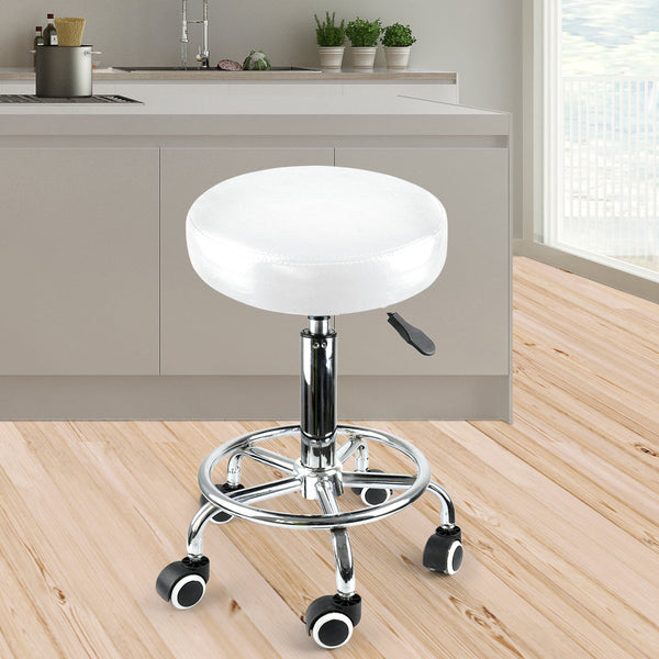 Levede Salon Stool Swivel Hairdressing White Salon Stools