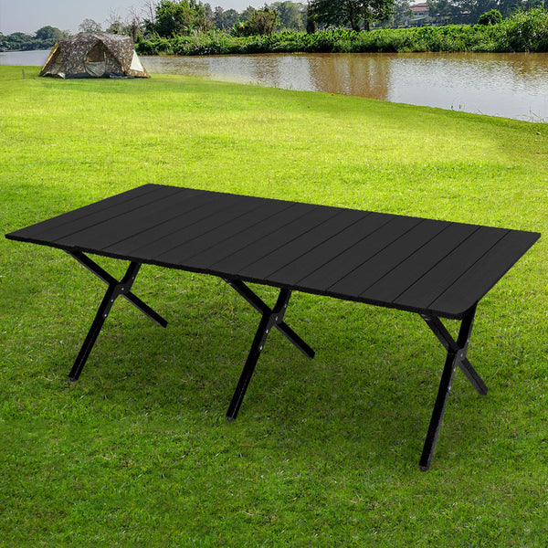 Levede Folding Camping Table Portable Black Camping Tables