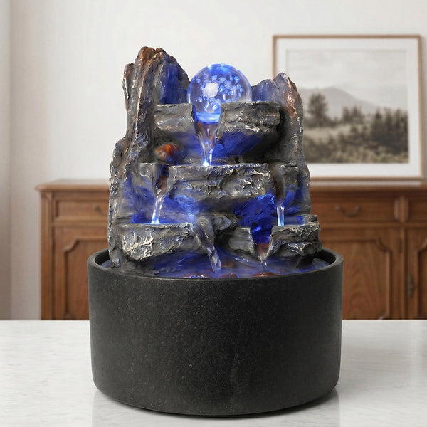 Spector Tabletop Water Fountain With Led Light & 3 Flow Levels Fountains