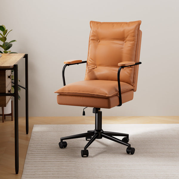 Levede Ergonomic Office Chair Computer Pu Brown Office Chairs