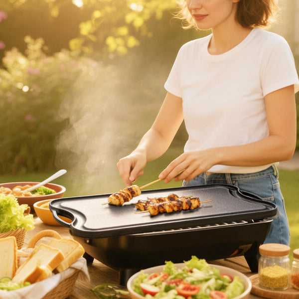 Toque 50.5Cm Reversible Cast Iron Griddle Pan Non Stick Grills & Griddles