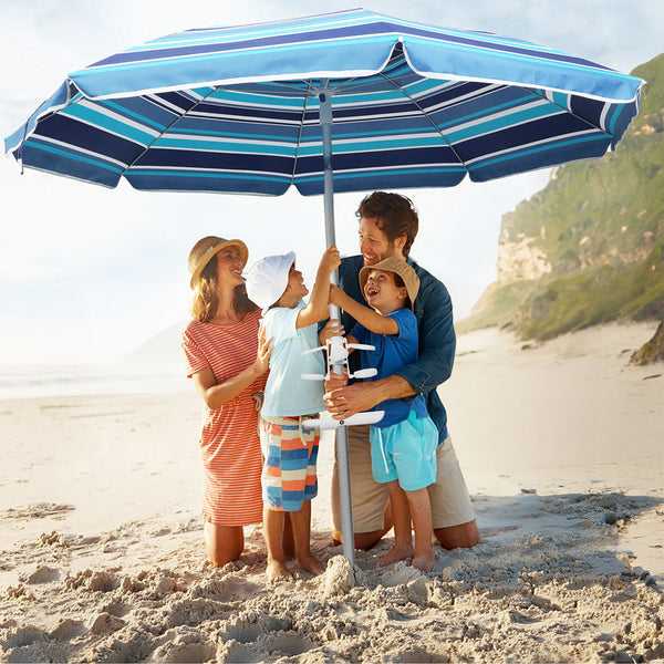 Mountview 2M Outdoor Sand Blue Beach Umbrellas