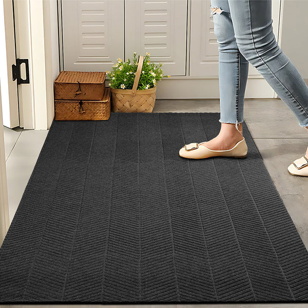 Marlow Extra Large Floor Rug Non Slip 90Cm X 305Cm Grey Rugs