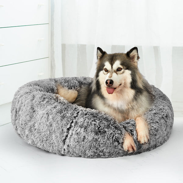 Pawz Pet Bed Cat Dog Donut Nest Calming Xl Charcoal Large Pet Beds