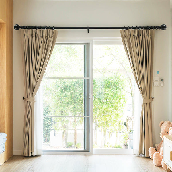 Marlow Steel Curtain Rod Quiet Rail Black Curtain Poles & Accessories