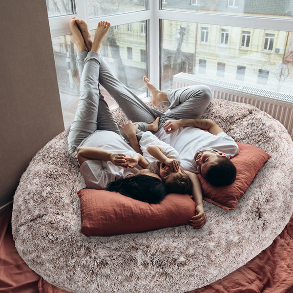 Thenapbed Human Size Pet Bed 1.8M Fluffy Brown Soft Comfortable For Pets And Owners Pet Beds