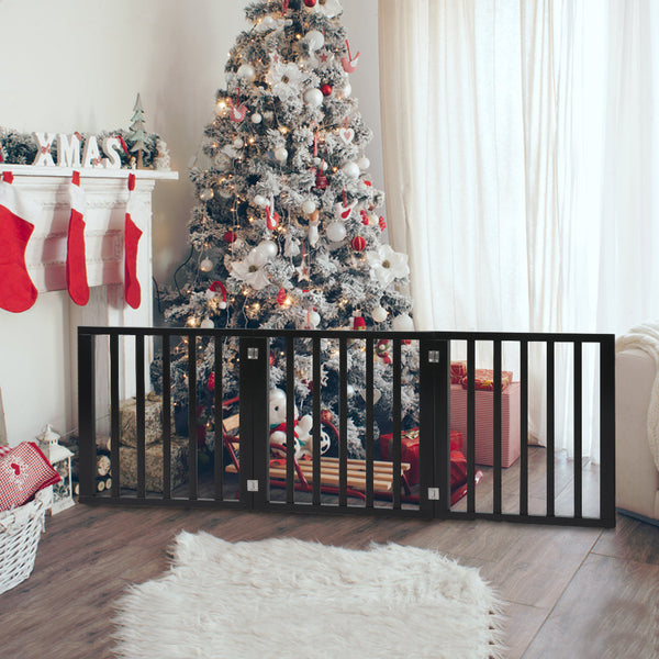 Pawz 3 Panels Pet Gate Dog Fence Black 139Cm Secure And Stylish Barrier For Pets Fences & Pens