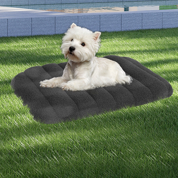 Pawz M Size Orthopedic Dog Bed With Sherpa Plush Removable Cover In Grey Pet Beds