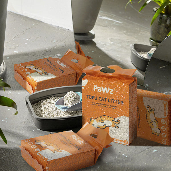 Pawz 2.5Kg Tofu Clumping Natural 4Pcs Cat Litter