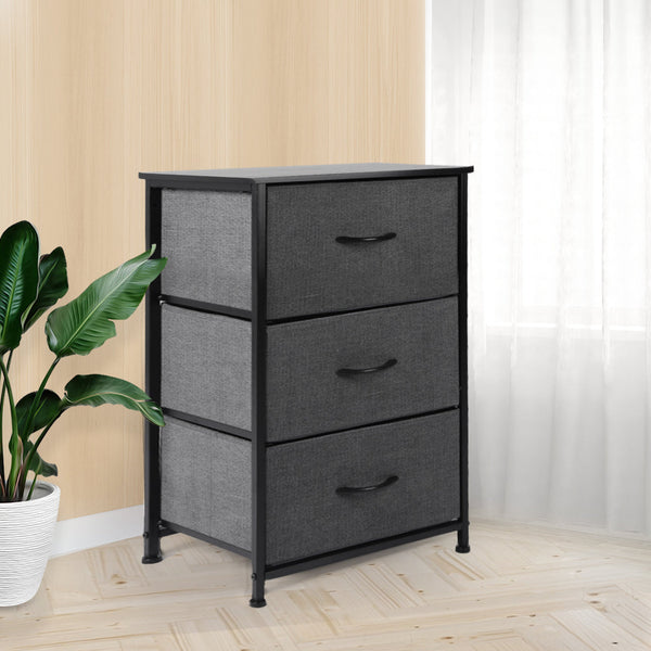 Levede Storage Cabinet Tower Chest Dark Grey Cabinets & Cupboards