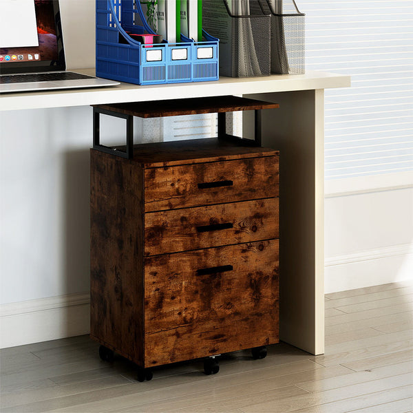 Levede Mobile File Cabinet 3 Drawers Home Office Desk Filing Cabinets