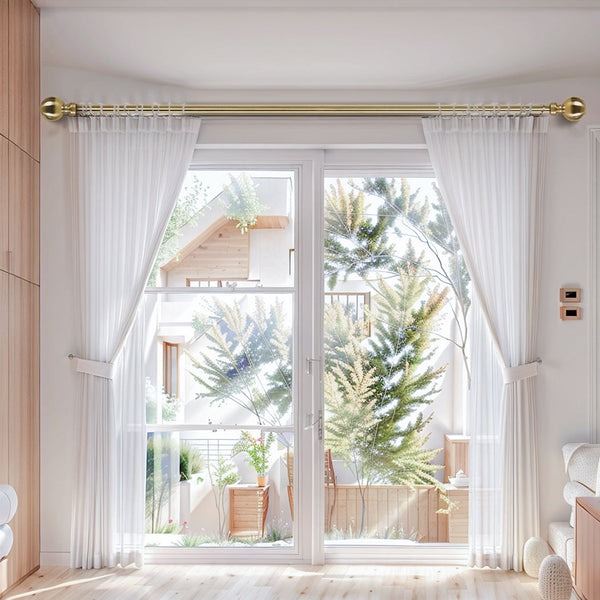 Marlow Curtain Rod Steel Quiet Rail Pole Set Curtain Poles & Accessories