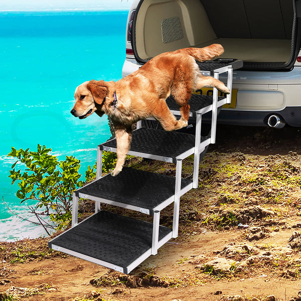 Pawz 5 Steps Dog Ramp Adjustable Height Black Pet Transport