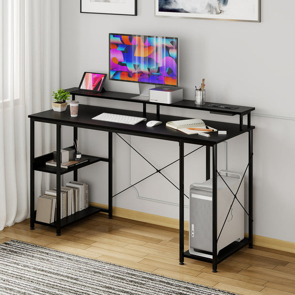 Levede Gaming Desk Computer Table Monitor Shelf 140Cm Home Office Desks